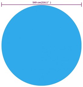 Kerek medence borító 549 cm PE kék