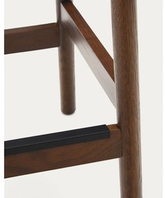 Barna-natúr színű tölgyfa bárszék szett 2 db-os (ülésmagasság 66 cm) Yalia – Kave Home