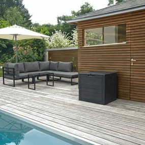 Kerti tároló box 56x43x53 cm, műanyag, szürke, AZB-G2035 GREY