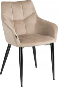 Bézs velúr kárpitozott szék nappaliba, étkezőbe és konyhába Emir