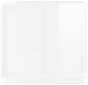 magasfényű fehér szerelt fa tálalószekrény 80 x 34 x 75 cm