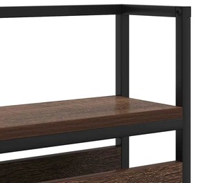 Tároló fejtámla polcokkal tárolóval barna tölgy 160 cm Faanyag