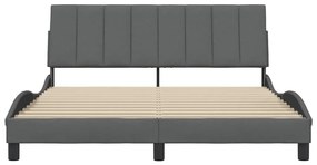 sötétszürke szövet ágykeret matrac nélkül Hanko 160 x 200 cm