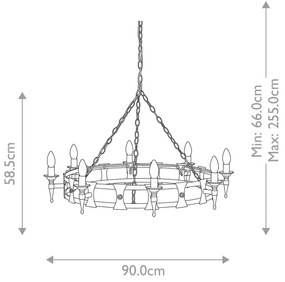 Elstead Lighting SAXON SAX8-BLK Csillár 8x60W/E14