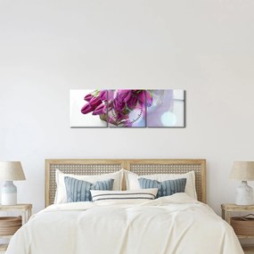 Kép - csokor tulipán (órával) (90x30 cm)