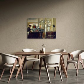 Üveg kép - Style of Edouard Manet, Bon Bock Cafe, reprodukciók (70x50 cm)