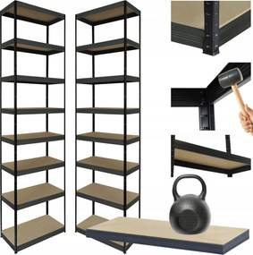 Tárolószekrény fém állvány Helios 270x35x35cm 8Px175kg 300EZER Komb