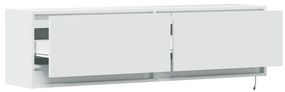 fehér falra szerelhető TV-szekrény LED-ekkel 140 x 31 x 38 cm