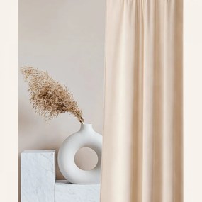 CHARMY Krémszínű bársonyfüggöny ezüst ringlikkel 140 x 250 cm