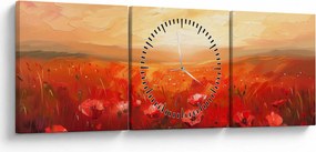 Kép - Mező pipacsok (órával) (90x30 cm)