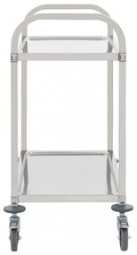2 szintes rozsdamentes acél zsúrkocsi 95 x 45 x 83,5 cm
