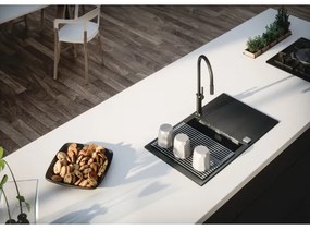 ALVEUS 1132179 - Mosogatócsap kihúzható permetezővel NERINA 46,8 cm fekete