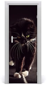 Ajtó tapéta Fekete macska 75x205 cm