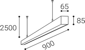 LED2 - LED függőlámpa zsinóron LINO LED/24W/230V 3000K/3500K/4000K 90 cm fekete