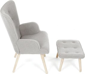 Relaxační křeslo, šedá, látka bouclé, AK-319 GREY2