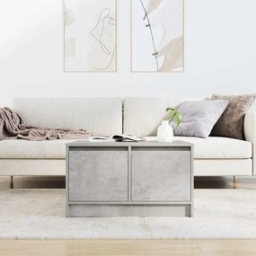 Betonszürke dohányzóasztal fiókokkal 70,5x70x40 cm