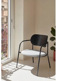 Fekete-szürke fotel kőrisfa dekorral Eclipse - Teulat