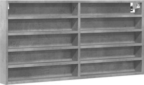 vidaXL betonszürke szerelt fa vitrinszekrény 100 x 8,5 x 50 cm