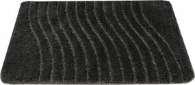 Fürdőszobaszőnyeg Gumírozott Wc-szőnyeg Grafit Hullámok Csíkok Sara 60x100 cm