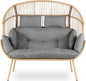 Sofa Ogrodowa Dwuosobowa KORYNT Szary