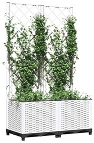 fehér PP rácsos kerti ültetőláda 80 x 40 x 136 cm