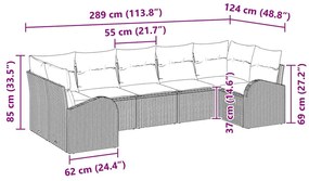 Kanapé Szett 7 pcs Bézs polirattan