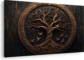 Kép – Fából készült életfa (90x60 cm)