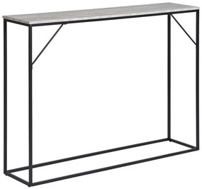 Vita Konzolasztal, 1 polc, travertin hatású, fekete váz 110x26x80 cm