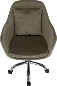 Irodai fotel, szürkésbarna Taupe Velvet anyag/króm, KLIAN