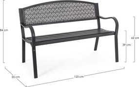 Antracitszürke fém kerti pad Lizette – Bizzotto