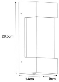 Kültéri fali lámpa sötétszürke IP54 szürkületi érzékelővel - Tide