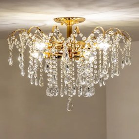 Brilagi - Felületre szerelhető csillár CRYSTAL 6xE14/60W/230V arany