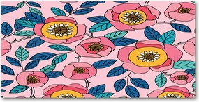 Fotó vászonkép edzett üveg Rózsaszín virágok 140x70