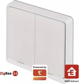 Kapcsoló 2 gombos GoSmart 1xCR2430 Tuya fehér