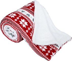 Kétoldalas bárány takaró, téli minta, 150x200, SAMANTE