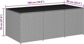 Barna Polyrattan Kerti Tárolóláda 180 X 90 X 70 Cm