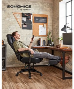 Irodai szék, gamer szék műbőr, ergonomikus kialakítás, fekete