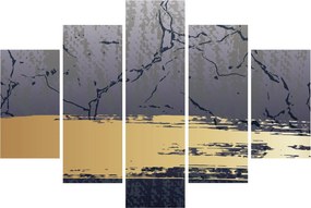 Kép - Kék és arany absztrakció N⁰1 (150x105 cm)