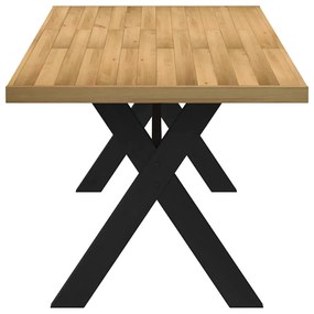 Étkezőasztal NOAIN X alakú lábak 180x90x75 cm tömör fa fenyőfa