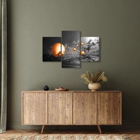 Narancssárga absztrakt gömbök képe (90x60 cm)