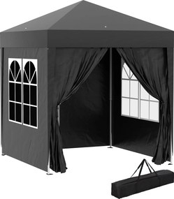 Outsunny 2x2m Vízálló, Összecsukható Pavilon 4 Oldalfallal, Leeresztőnyílás Ablakkal, UV 30+ Partysátor, Kertiszín Hordtáskával, Teraszhoz | Aosom