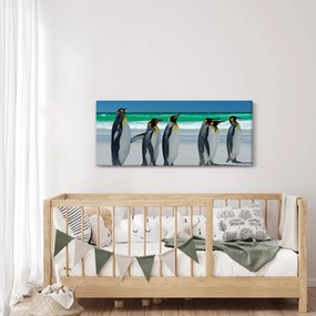 Kép - A Királyi pingvinek csoportja (120x50 cm)