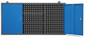 Függő garázsszekrény BEN, 1200 x 600 x 200 mm, antracit-kék