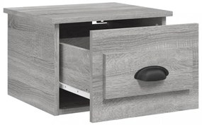 2 db szürke sonoma falra szerelhető éjjeliszekrény 41,5x36x28cm