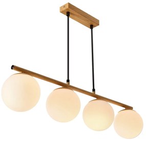 Fehér-natúr színű függőlámpa üveg búrával Carrine – Candellux Lighting