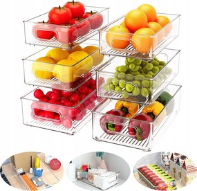 Ételtároló Dobozok 6x műanyag ételtároló doboz hűtőszekrényhez