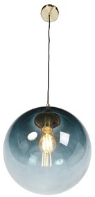 Art Deco lógólámpa rézzel és óceánkék üveggel 33 cm - Pallon