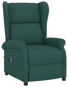 vidaXL sötétzöld szövet magas háttámlájú elektromos dönthető fotel