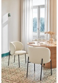 Fehér kárpitozott étkezőfotel szett 2 db-os Mogi – Teulat