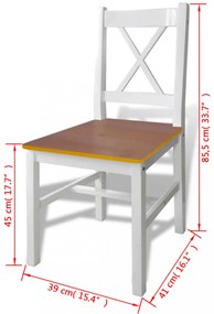 Fából Készült Asztal 4 Fából Készült Székkel / étkező garnitúra Barna